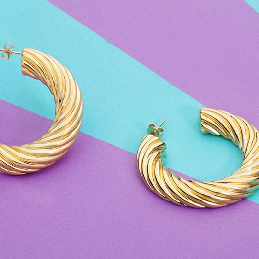 Gold-Plated C-Hoop Earrings