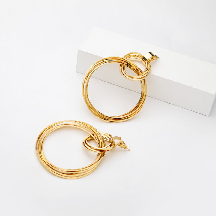 Gold-Plated Copper Double-Hoop Earrings