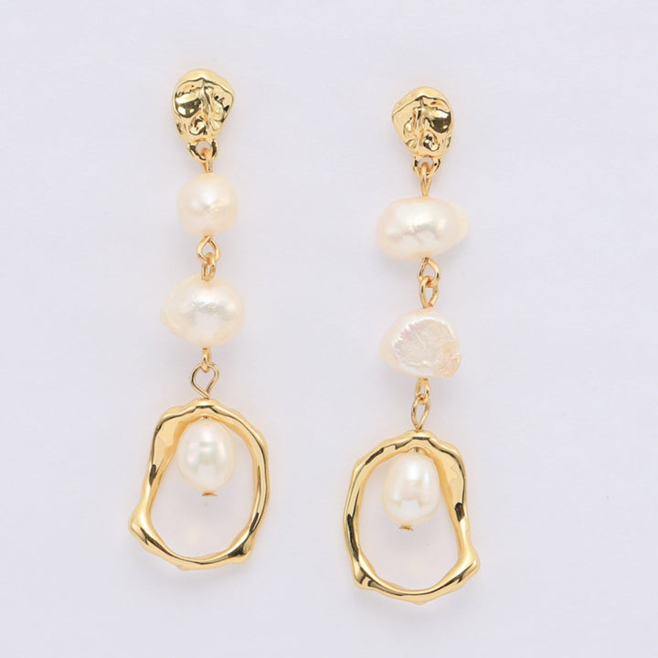 Gold-Plated Freshwater Pearl Earrings
