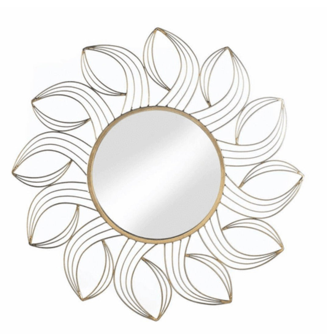 Golden Petals Wall Mirror