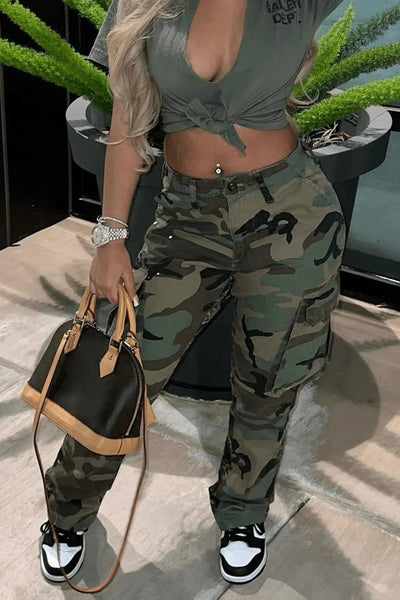 Camo Adventure Utility Trousers for Stylish Outdoor Fun