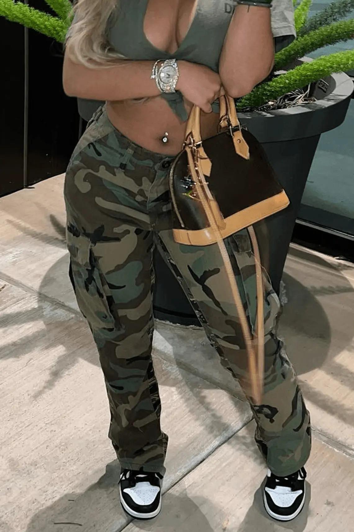 Camo Adventure Utility Trousers for Stylish Outdoor Fun