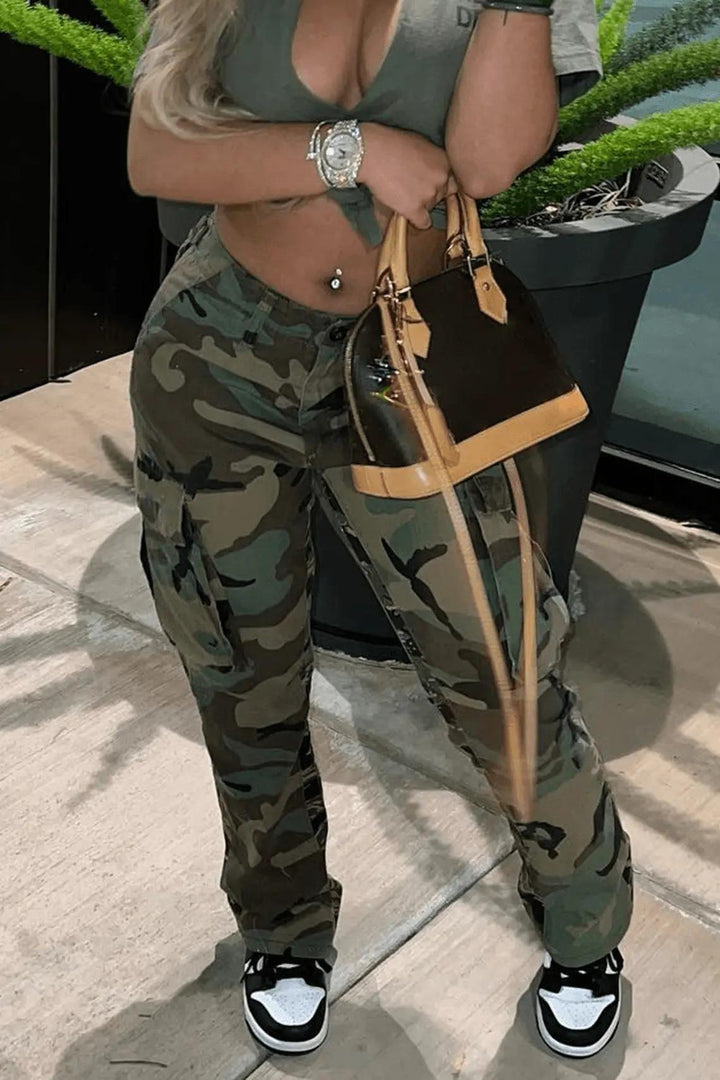 Green Camouflage Cargo Pants