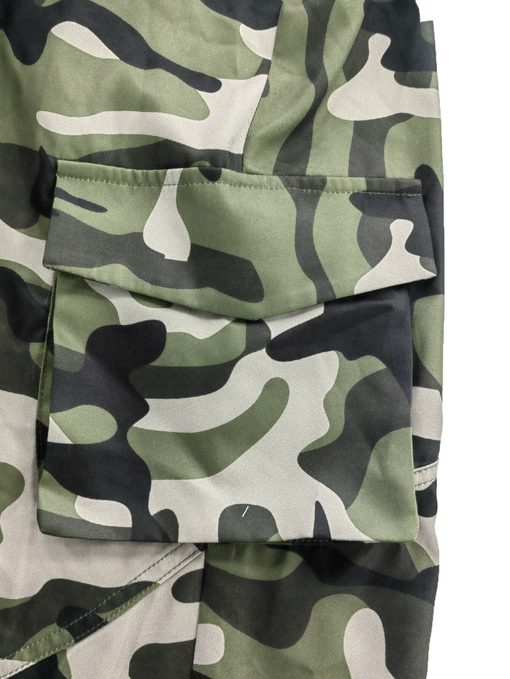 Chic Y2K Green Camouflage High-Waisted Cargo Pants for Women - Trendy and Functional Streetwear Trousers