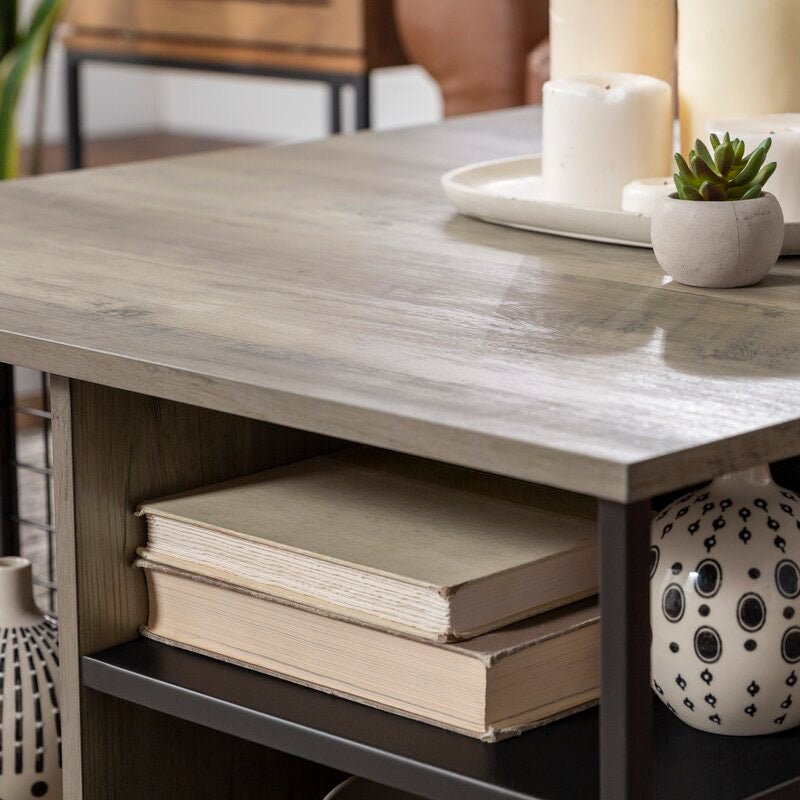 Grey wash Coffee Table with Storage