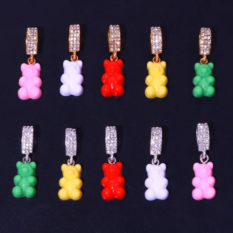 Gummy Mini Bear Rhinestone Necklace For Whimsical Style Cute Bear Pendant Jewelry Gift