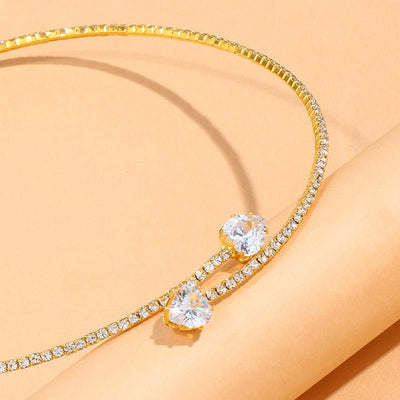 Heart Collar Choker Necklace for Women Simple Open Collar Necklace Torques Jewelry Accessories