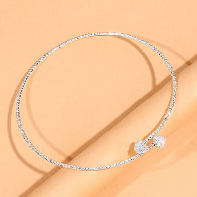 Heart Collar Choker Necklace for Women Simple Open Collar Necklace Torques Jewelry Accessories