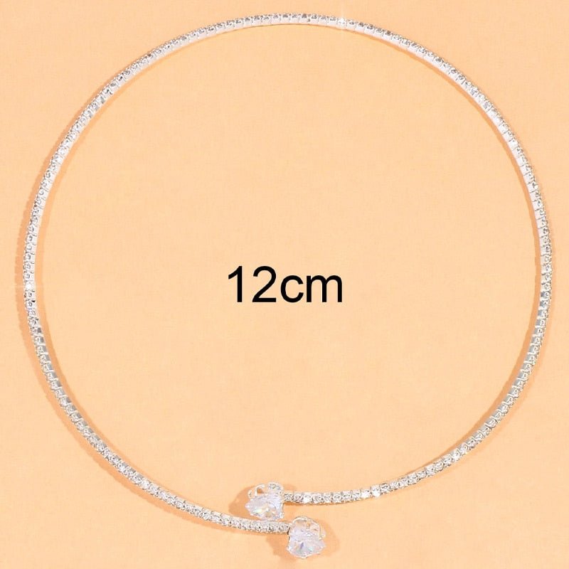 Heart Collar Choker Necklace for Women Simple Open Collar Necklace Torques Jewelry Accessories