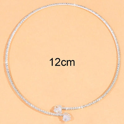Heart Collar Choker Necklace for Women Simple Open Collar Necklace Torques Jewelry Accessories