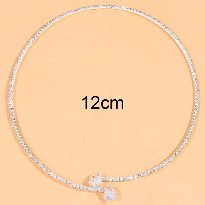 Heart Collar Choker Necklace for Women Simple Open Collar Necklace Torques Jewelry Accessories