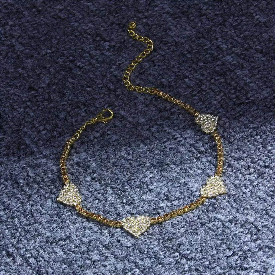 Heart Crystal Anklet for Women Dainty Jewelry Sparkling Heart Charm Perfect for Everyday and Special Occasions
