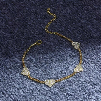 Heart Crystal Anklet for Women Dainty Jewelry Sparkling Heart Charm Perfect for Everyday and Special Occasions