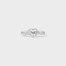 Heart Shape 925 Sterling Silver Ring with Dazzling Zircon