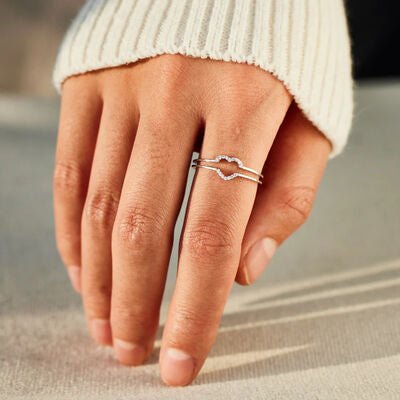 Heart Shape 925 Sterling Silver Ring with Dazzling Zircon