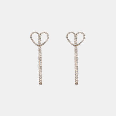 Heart Shape Gold-Plated Alloy Earrings