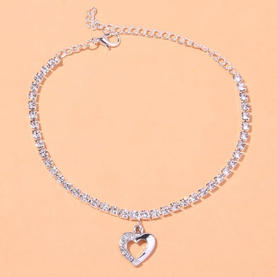 Heart Shape Tennis Anklet For Women Dainty Jewelry Gift For Any Occasion Elegant Accessory
