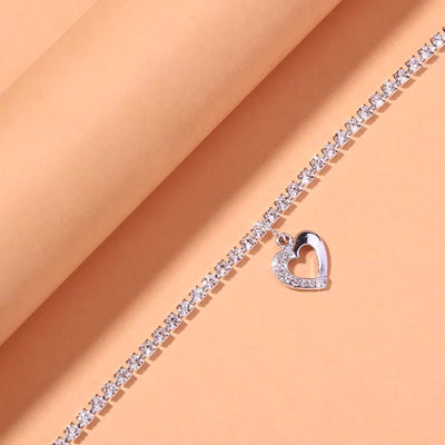 Heart Shape Tennis Anklet For Women Dainty Jewelry Gift For Any Occasion Elegant Accessory