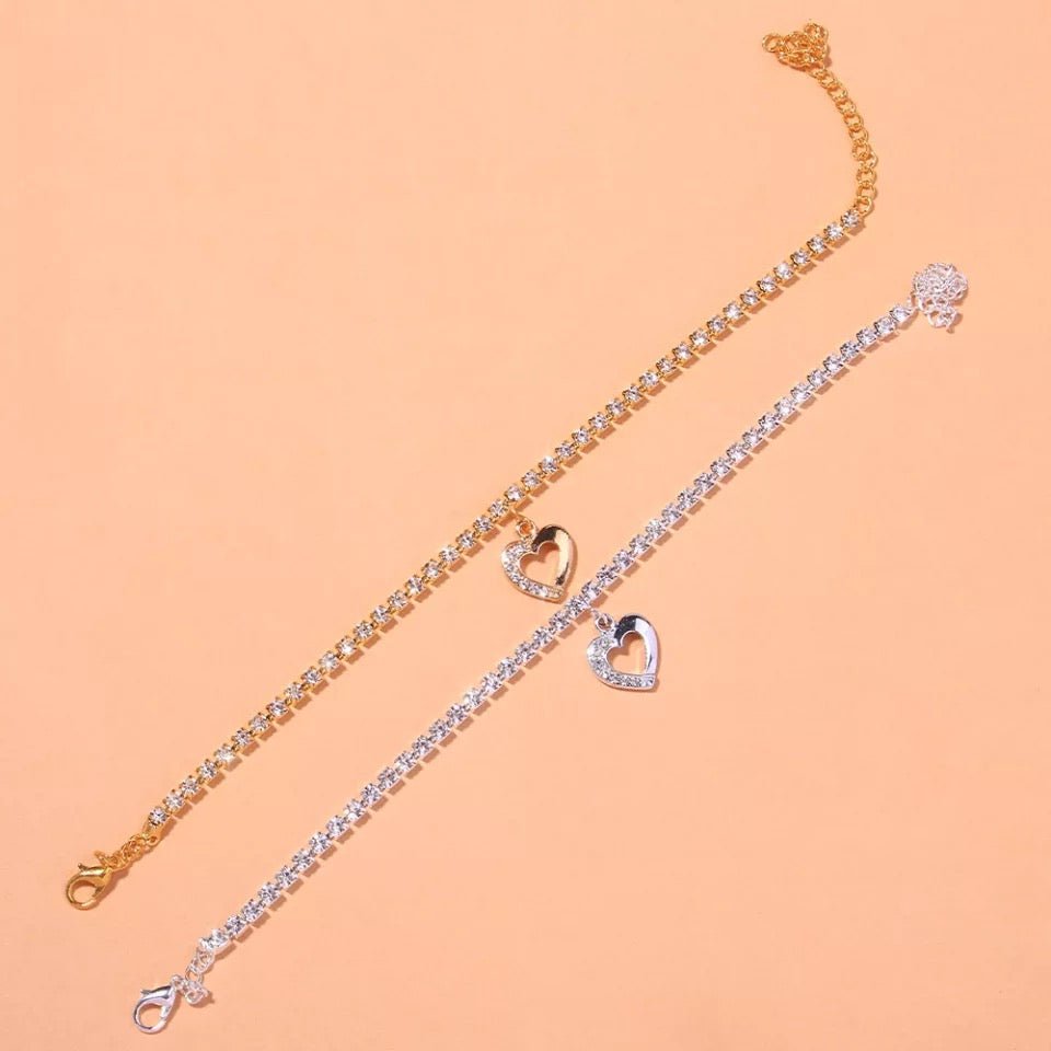 Heart Shape Tennis Anklet For Women Dainty Jewelry Gift For Any Occasion Elegant Accessory