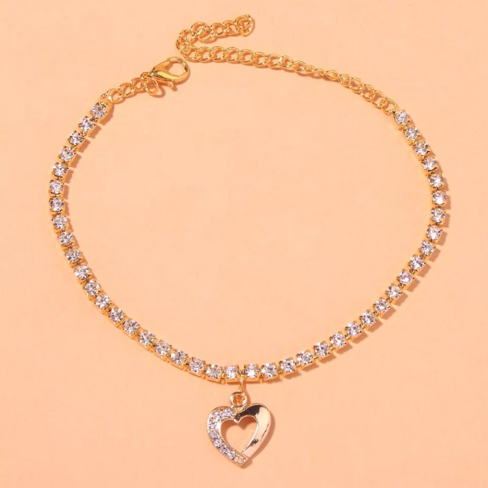 Heart Shape Tennis Anklet For Women Dainty Jewelry Gift For Any Occasion Elegant Accessory