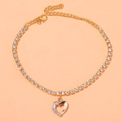 Heart Shape Tennis Anklet For Women Dainty Jewelry Gift For Any Occasion Elegant Accessory