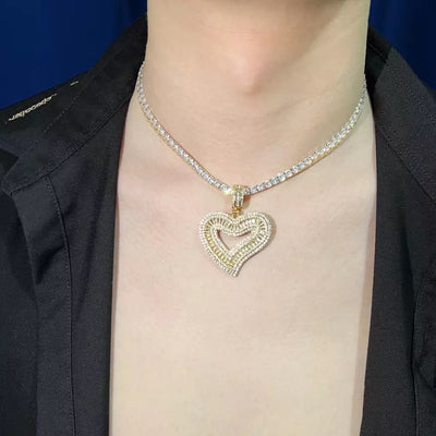 Heart Tennis Necklace
