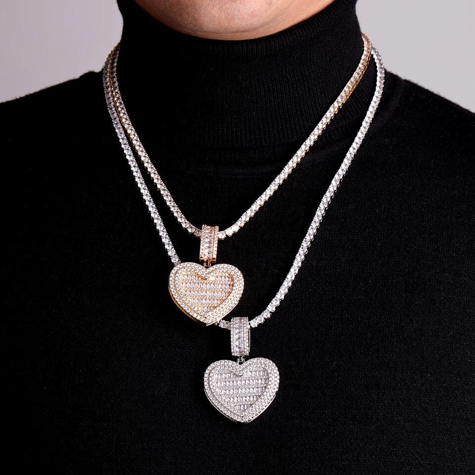 Heart Tennis Necklace For Women Elegant Jewelry Sparkling Statement Necklace Gift Idea