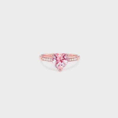 Heart Zircon 925 Sterling Silver Ring For Elegant Style Gift For Her Romantic Jewelry