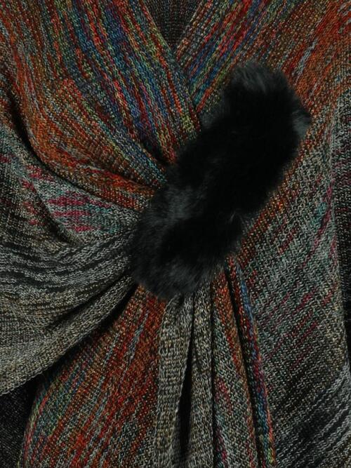 Chic Heathered Fringe Boho Poncho for Effortless Style