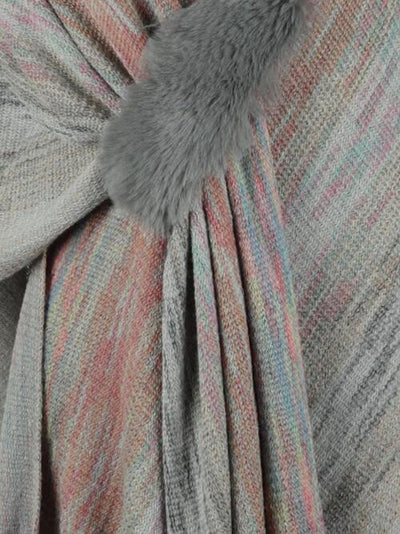 Chic Heathered Fringe Boho Poncho for Effortless Style
