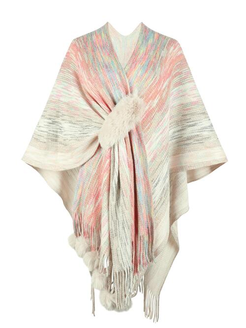 Chic Heathered Fringe Boho Poncho for Effortless Style