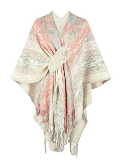 Chic Heathered Fringe Boho Poncho for Effortless Style