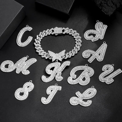 "Iced Out Butterfly Necklace and Bracelet Set - 2 Pieces"