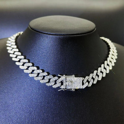Iced Out Cuban Bracelet And Necklace Set For Men Women Luxury Jewelry With Sparkling Cuban Style