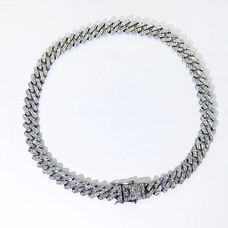 Iced Out Cuban Bracelet And Necklace Set For Men Women Luxury Jewelry With Sparkling Cuban Style