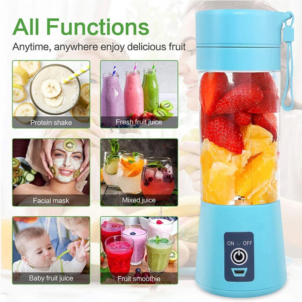 Compact USB Rechargeable Electric Juicer for Making Fresh Smoothies, Milkshakes, and Citrus Fruit Drinks on the Go