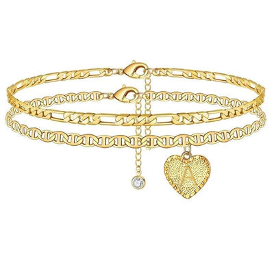 Gold Plated Initial Anklets Personalize Your Name Initials Anklets Jewelry Gift For Her Elegant Everyday Accessory