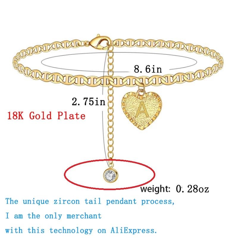 Gold Plated Initial Anklets Personalize Your Name Initials Anklets Jewelry Gift For Her Elegant Everyday Accessory