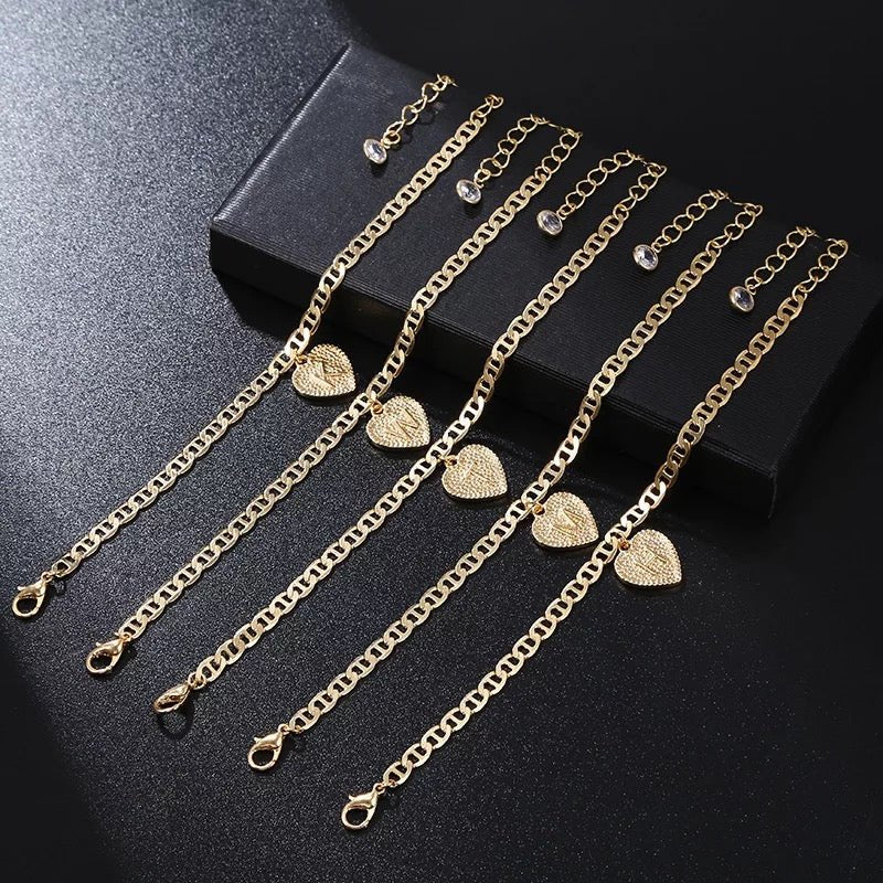 Gold Plated Initial Anklets Personalize Your Name Initials Anklets Jewelry Gift For Her Elegant Everyday Accessory