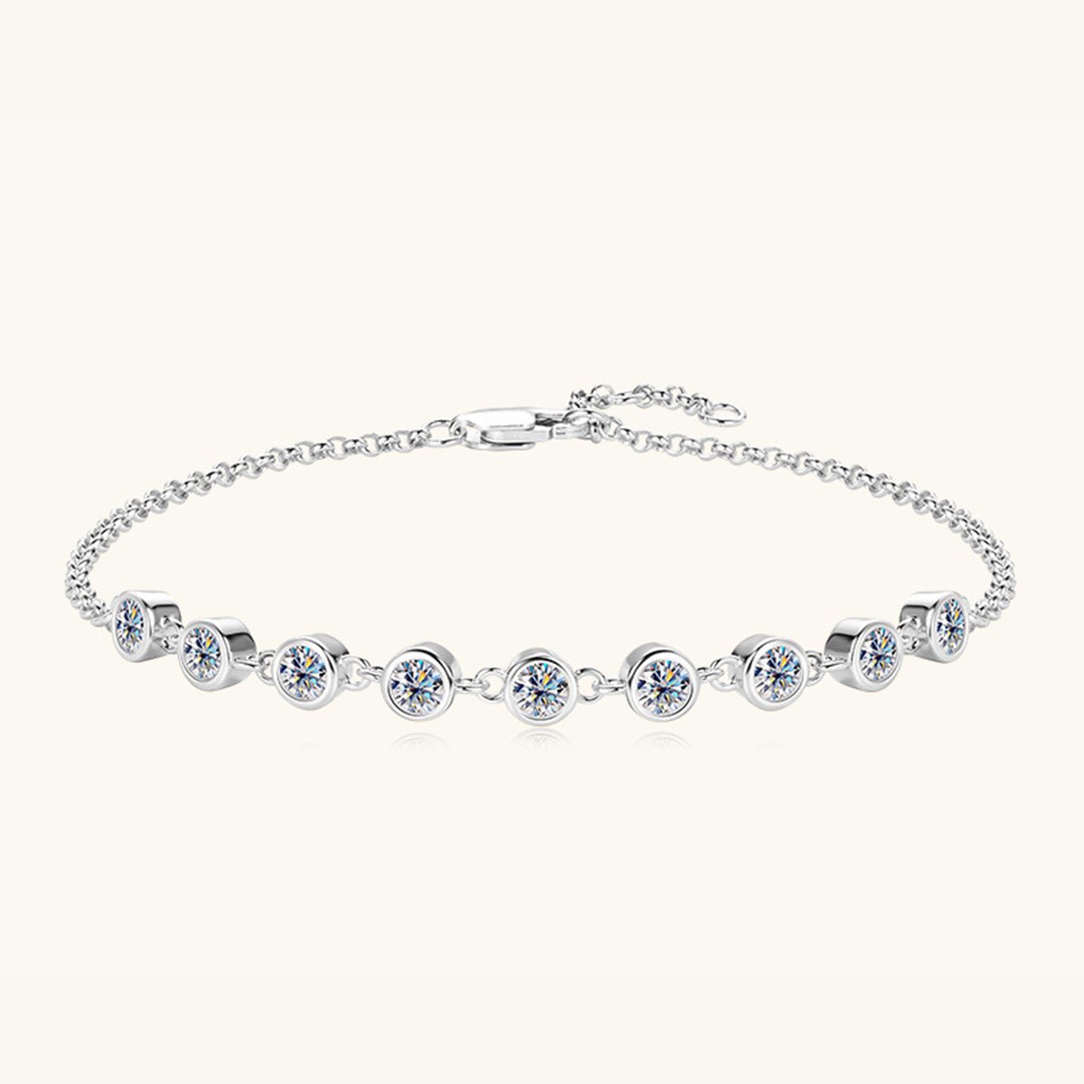 Inlaid Moissanite 925 Sterling Silver Bracelet for Elegance