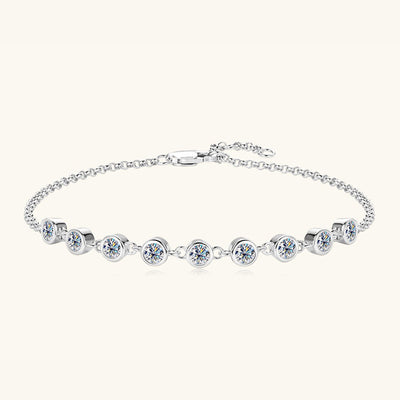Inlaid Moissanite 925 Sterling Silver Bracelet for Elegance