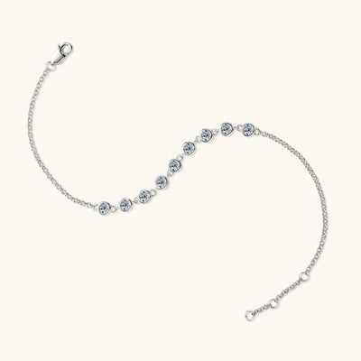 Inlaid Moissanite 925 Sterling Silver Bracelet for Elegance