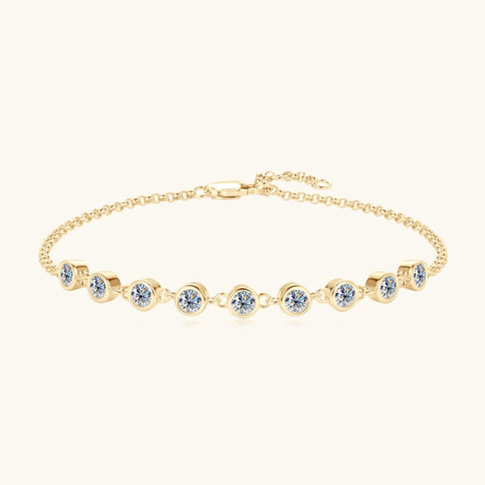 Inlaid Moissanite 925 Sterling Silver Bracelet for Elegance