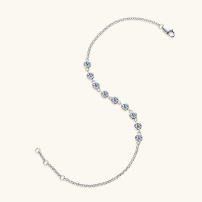 Inlaid Moissanite 925 Sterling Silver Bracelet for Elegance