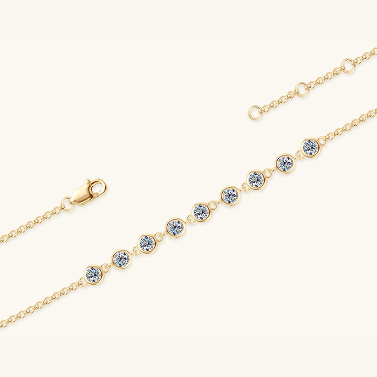Inlaid Moissanite 925 Sterling Silver Bracelet for Elegance