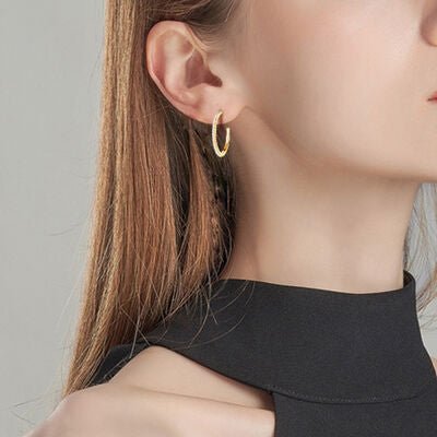 Inlaid Moissanite 925 Sterling Silver C-Hoop Earrings Set