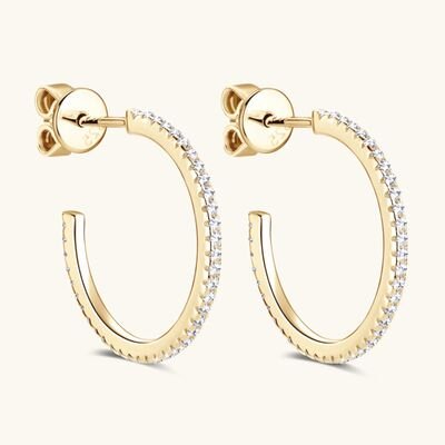 Inlaid Moissanite 925 Sterling Silver C-Hoop Earrings Set