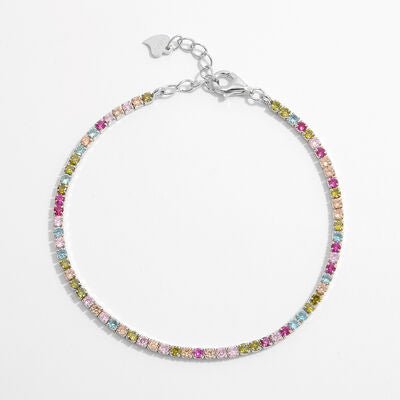 Inlaid Zircon 925 Sterling Silver Bracelet for Elegant Style