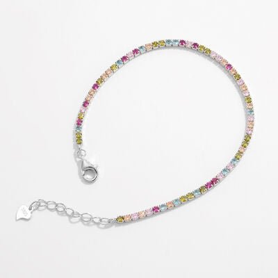 Inlaid Zircon 925 Sterling Silver Bracelet for Elegant Style