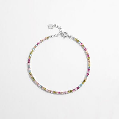 Inlaid Zircon 925 Sterling Silver Bracelet for Elegant Style